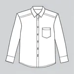 white long-sleeved button-up shirt image